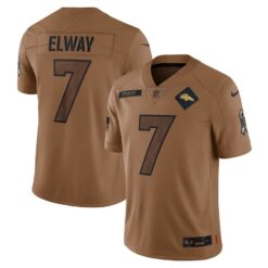 Men's Denver Broncos John Elway Nike Brown 2023 Salute To Service Retired Player Limited Jersey