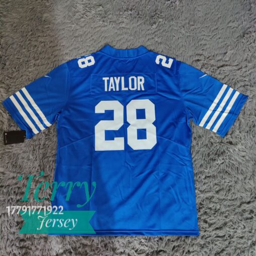 Men’s Indianapolis Colts #28 Jonathan Taylor Royal Game Jersey - back