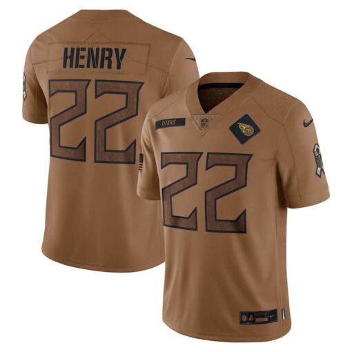 Men's Tennessee Titans Derrick Henry Nike Brown 2023 Salute To Service Limited Jersey
