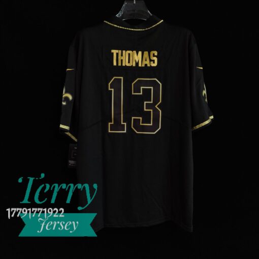 Michael Thomas New Orleans Saints Black Gold Jersey - back