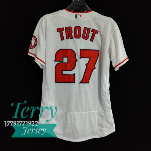 Mike Trout Los Angeles aAngels Home Player Jersey - White - back