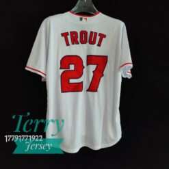 Mike Trout Los Angeles Angels Home Player Name Jersey - White - back