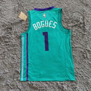 Muggsy Bogues Charlotte Hornets Swingman Teal Jersey - Icon Edition - back