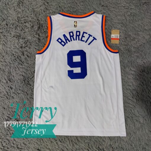 RJ Barrett New York Knicks 2021-22 Jersey - Classic Edition - White - back