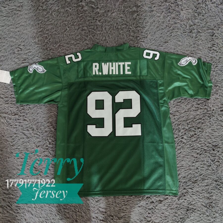 Reggie White Philadelphia Eagles 1992 Throwback Retired Player Jersey - Kelly Green - back