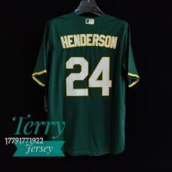 Rickey Henderson Oakland Athletics Alternate Jersey - Kelly Green - back