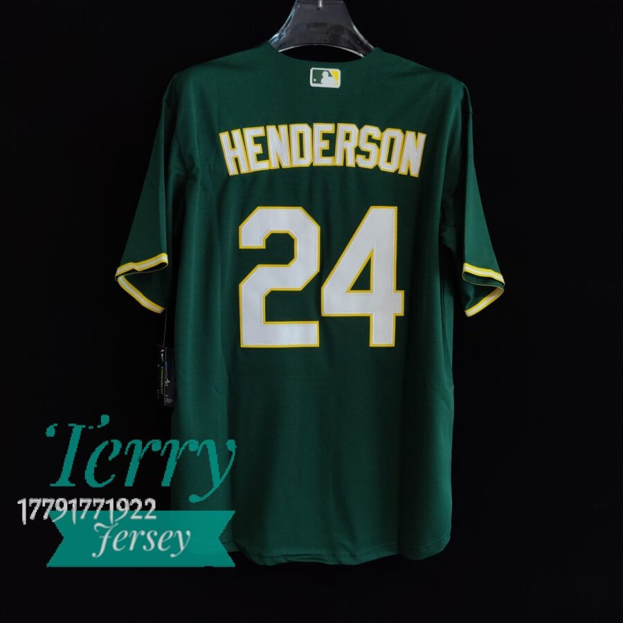 Rickey Henderson Oakland Athletics Alternate Jersey - Kelly Green - back