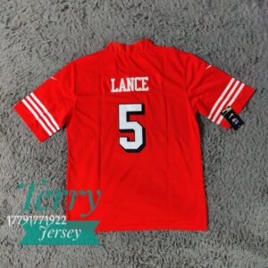 San Francisco 49ers Trey Lance #5 Red Limited Jersey - back