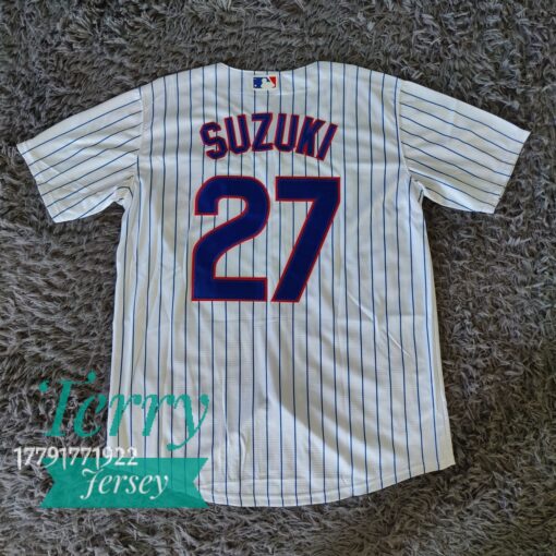 Seiya Suzuki Chicago Cubs Home Player Jersey - White - back