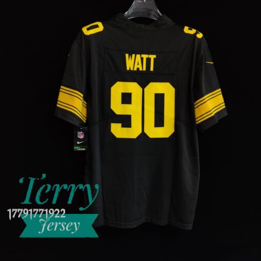 T.J. Watt Pittsburgh Steelers Game Jersey - Black - back