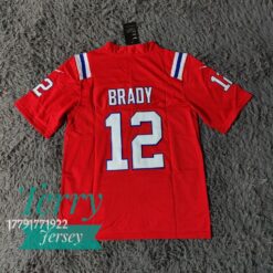 Tom Brady New England Patriots Retired Player Jersey - Red - back