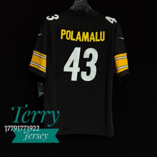 Troy Polamalu Pittsburgh Steelers Retired Player Jersey - Black - back