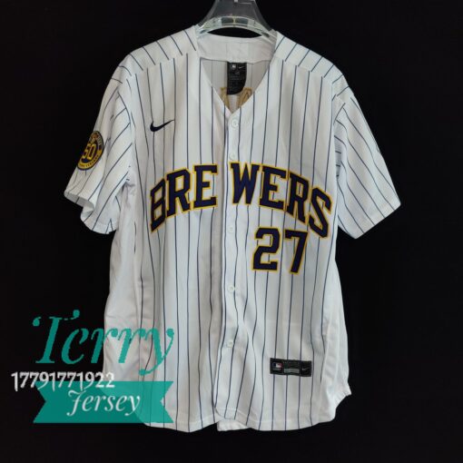 Willy Adames Milwaukee Brewers Player Jersey - White