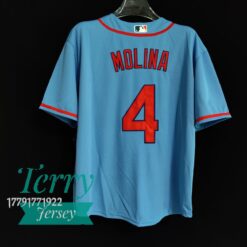 Yadier Molina St. Louis Cardinals Alternate Player Name Jersey - Light Blue - back