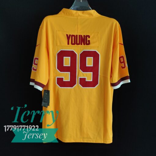 Chase Young Washington Football Team Retired Player Jersey - Gold - back