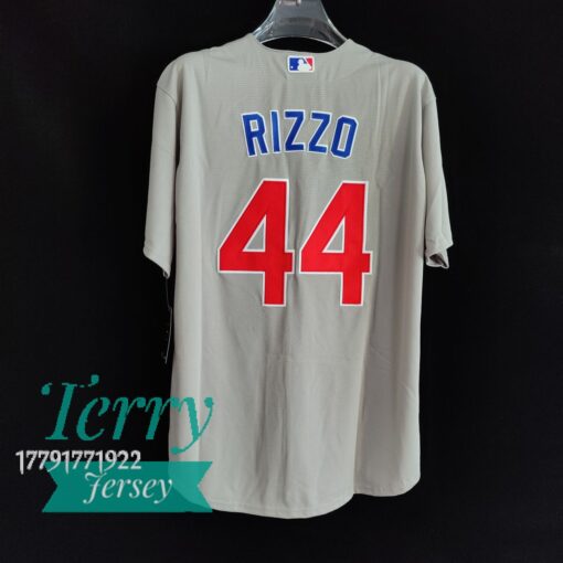 Chicago Cubs Anthony Rizzo Gray Road Player Name Jersey - back