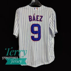 Chicago Cubs Javier Baez White Home Jersey - back
