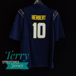 Justin Herbert Los Angeles Chargers Alternate Jersey - Navy - back