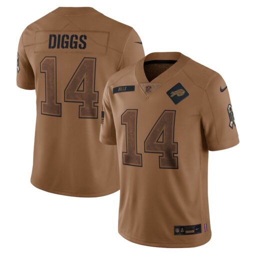 Men's Buffalo Bills Stefon Diggs Nike Brown 2023 Salute To Service Limited Jersey