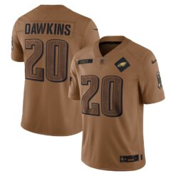 Men's Philadelphia Eagles Brian Dawkins Nike Brown 2023 Salute To Service Retired Player Limited Jersey