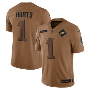 Men's Philadelphia Eagles Jalen Hurts Nike Brown 2023 Salute To Service Limited Jersey