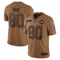 Men's San Francisco 49ers Jerry Rice Nike Brown 2023 Salute To Service Retired Player Limited Jersey