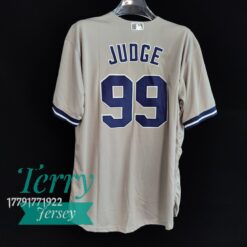 New York Yankees Aaron Judge Gray Road Player Name Jersey - back
