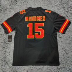Patrick Mahomes #15 Kansas City Chiefs Black Vapor Limited Jersey - back