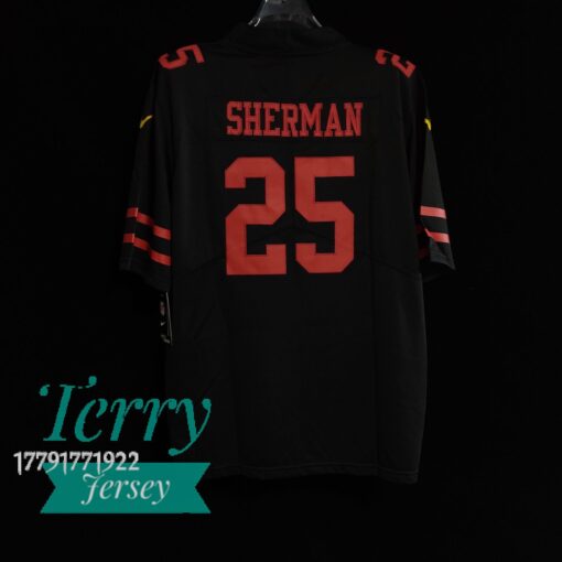 Richard Sherman San Francisco 49ers Player Jersey - Black - back