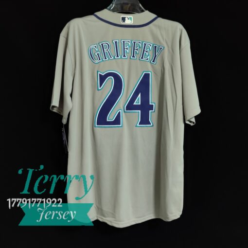 Seattle Mariners Ken Griffey Jr. Gray Alternate Player Jersey - back