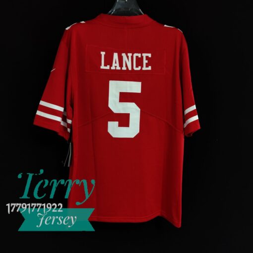 Trey Lance San Francisco 49ers Jersey - Scarlet - back