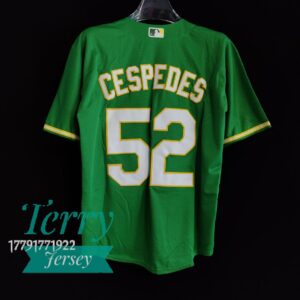 Yoenis Cespedes Oakland Athletics Alternate Jersey - Green - back