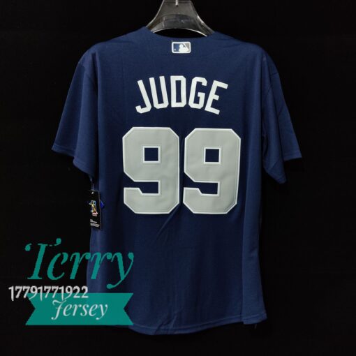 Aaron Judge 99 New York Yankees Name Jersey – Navy - back
