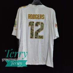 Aaron Rodgers 12 Green Bay Packers Salute To Service Camo Jersey White - back