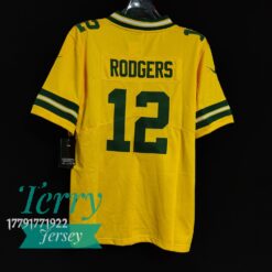 Aaron Rodgers Green Bay Packers Inverted Legend Jersey - Gold - back