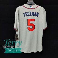 Atlanta Braves Freddie Freeman Gray Road Player Jersey - back