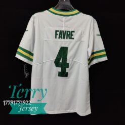Brett Favre Green Bay Packers Retired Player Jersey - White - back