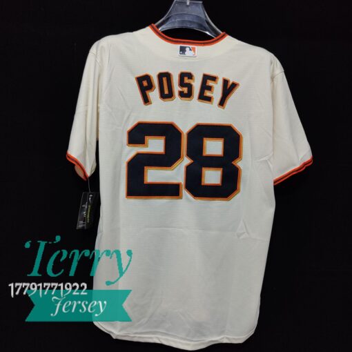 Buster Posey San Francisco Giants Home Player Name Jersey - Cream - back
