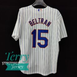 Carlos Beltran New York Mets White Jersey - backCarlos Beltran New York Mets White Jersey - back