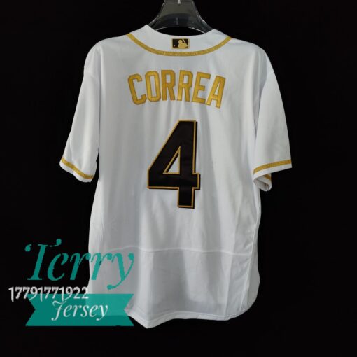 Carlos Correa Minnesota Twins White Golden Jersey - back
