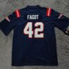 Diego Fagot 42 New England Patriots Navy Jersey - back