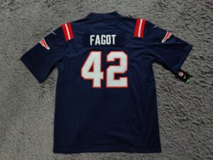 Diego Fagot 42 New England Patriots Navy Jersey - back