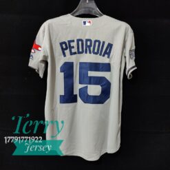Dustin Pedroia Red Sox 2018 World Series Road Jersey - back