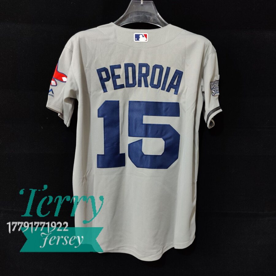 Dustin Pedroia Red Sox 2018 World Series Road Jersey - back