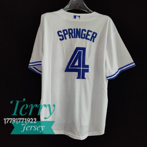 George Springer Toronto Blue Jays Home Player Jersey - White - back
