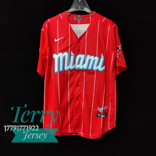 Jazz Chisholm Jr. Miami Marlins City Connect Player Jersey - Red