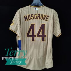 Joe Musgrove #44 San Diego Padres Tan Alternate Jersey - back