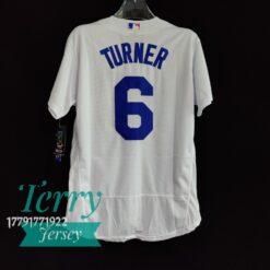 Los Angeles Dodgers Trea Turner White Home Jersey - back