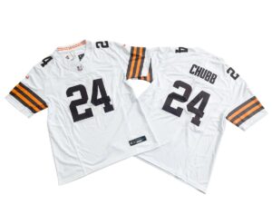 Nick Chubb 24 Cleveland Browns White Vapor Limited Jersey