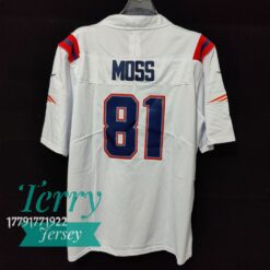 Randy Moss New England Patriots Retired Player Jersey - White - back